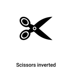 Scissors inverted view icon  vector isolated on white background, logo concept of Scissors inverted view  sign on transparent background, black filled symbol