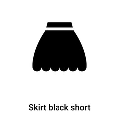 Skirt black short icon  vector isolated on white background, logo concept of Skirt black short  sign on transparent background, black filled symbol