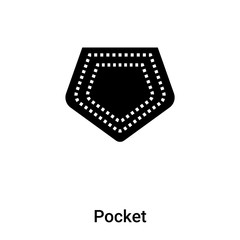 Pocket icon  vector isolated on white background, logo concept of Pocket  sign on transparent background, black filled symbol