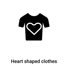 Heart shaped clothes icon  vector isolated on white background, logo concept of Heart shaped clothes  sign on transparent background, black filled symbol