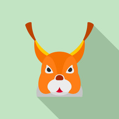 Squirrel head icon. Flat illustration of squirrel head vector icon for web design