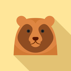 Cute bear head icon. Flat illustration of cute bear head vector icon for web design