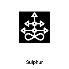 Sulphur icon vector isolated on white background, logo concept of Sulphur sign on transparent background, black filled symbol