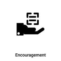 Encouragement icon vector isolated on white background, logo concept of Encouragement sign on transparent background, black filled symbol