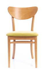 Wooden comfortable chair  on white background isolated