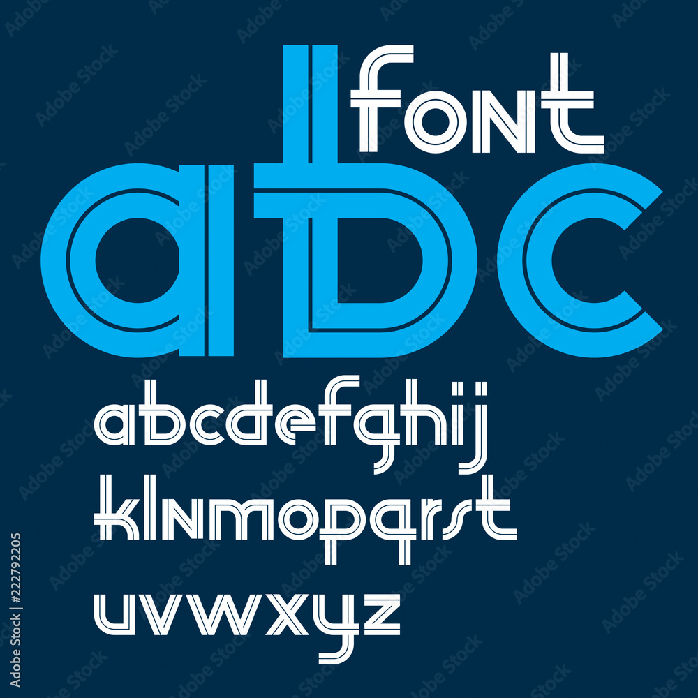 Aufkleber vector rounded lower case alphabet letters collection with white lines, can be used for logo creatio