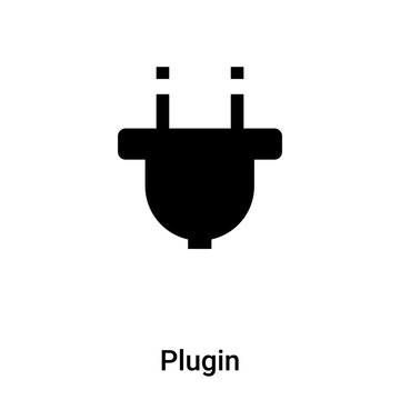 Plugin icon vector isolated on white background, logo concept of Plugin sign on transparent background, black filled symbol
