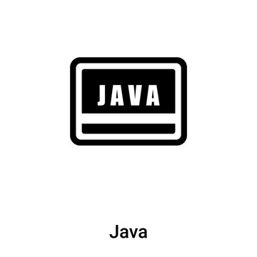 Java icon vector isolated on white background, logo concept of Java sign on transparent background, black filled symbol