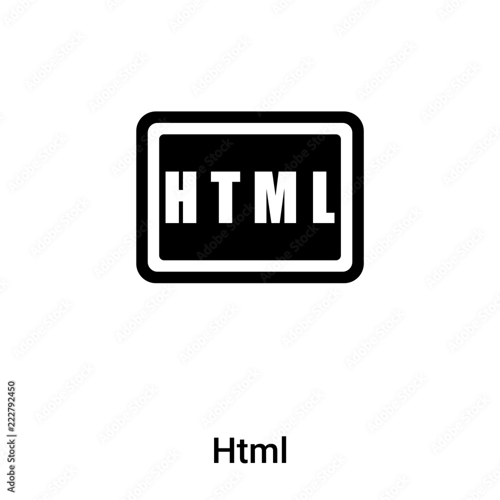 Poster html icon vector isolated on white background, logo concept of html sign on transparent background, 