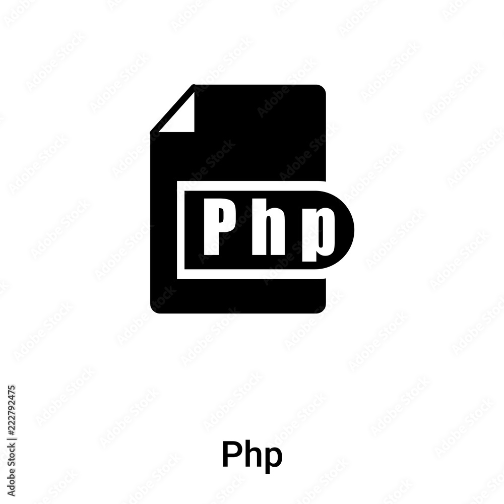 Poster php icon vector isolated on white background, logo concept of php sign on transparent background, bl
