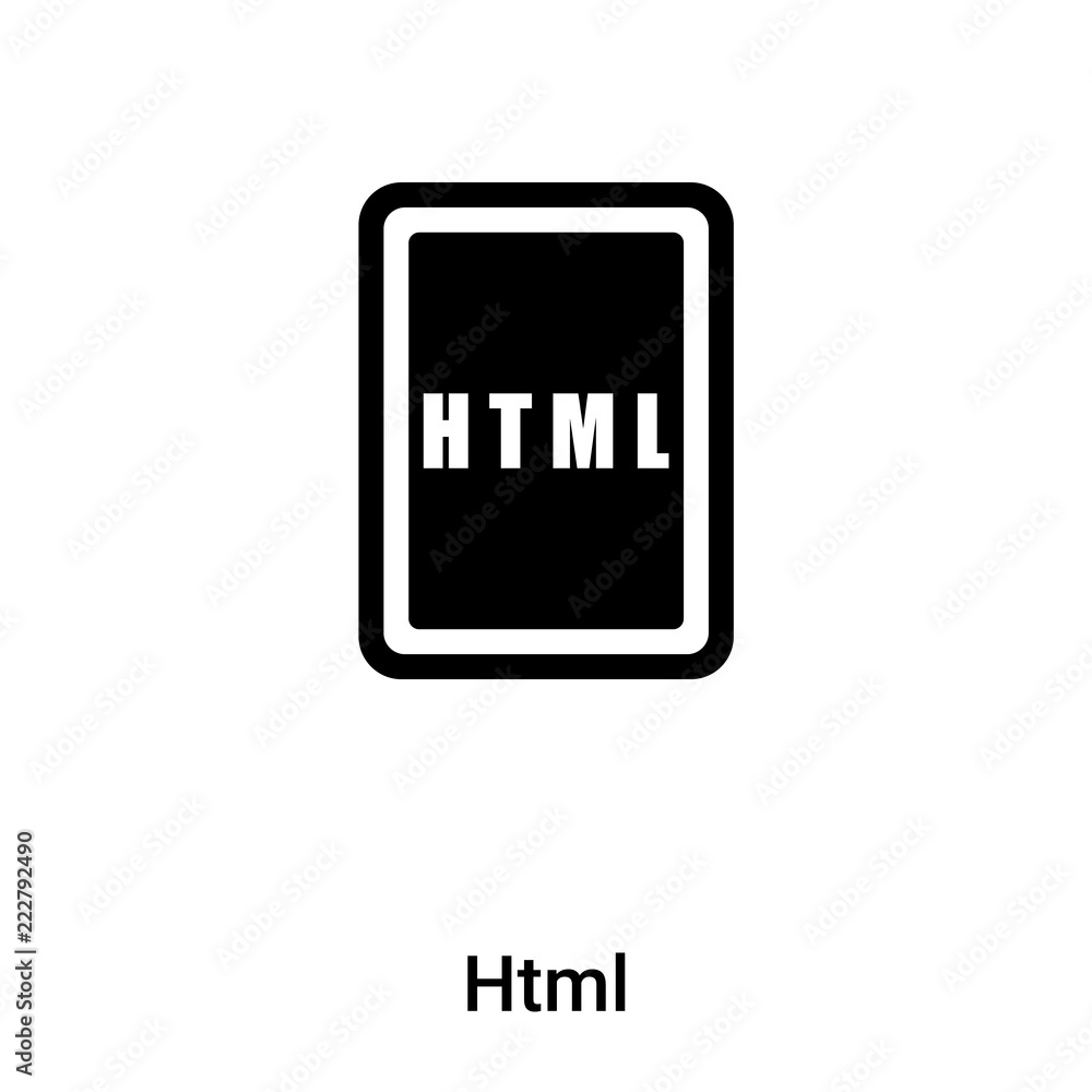 Poster html icon vector isolated on white background, logo concept of html sign on transparent background, 