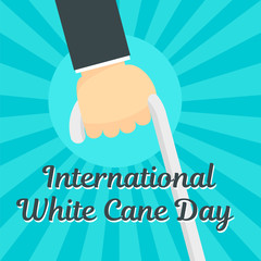 White cane day concept background. Flat illustration of white cane day vector concept background for web design