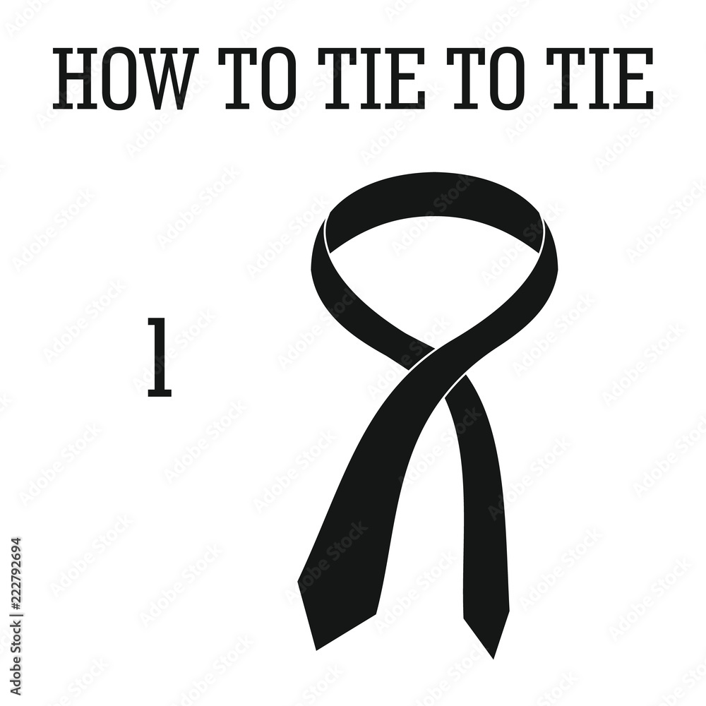 Poster how to tie icon. simple illustration of how to tie vector icon for web design isolated on white back