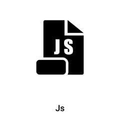 Js icon vector isolated on white background, logo concept of Js sign on transparent background, black filled symbol