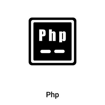 Php icon vector isolated on white background, logo concept of Php sign on transparent background, black filled symbol