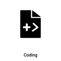 Coding icon vector isolated on white background, logo concept of Coding sign on transparent background, black filled symbol