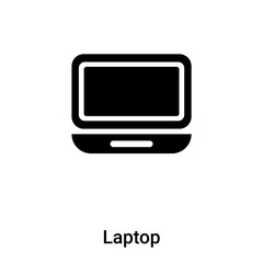 Laptop icon vector isolated on white background, logo concept of Laptop sign on transparent background, black filled symbol