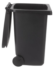 Trash can open plastic black