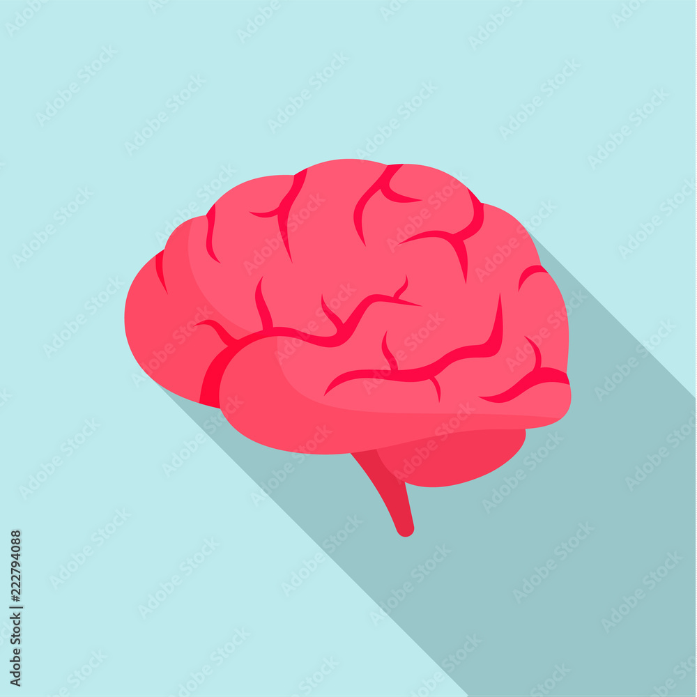 Poster brain power icon. flat illustration of brain power vector icon for web design