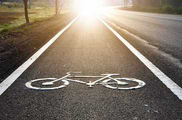 Fototapeta premium Symbol to indicate the road for bicycles