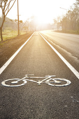 Symbol to indicate the road for bicycles