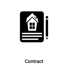 Contract icon vector isolated on white background, logo concept of Contract sign on transparent background, black filled symbol