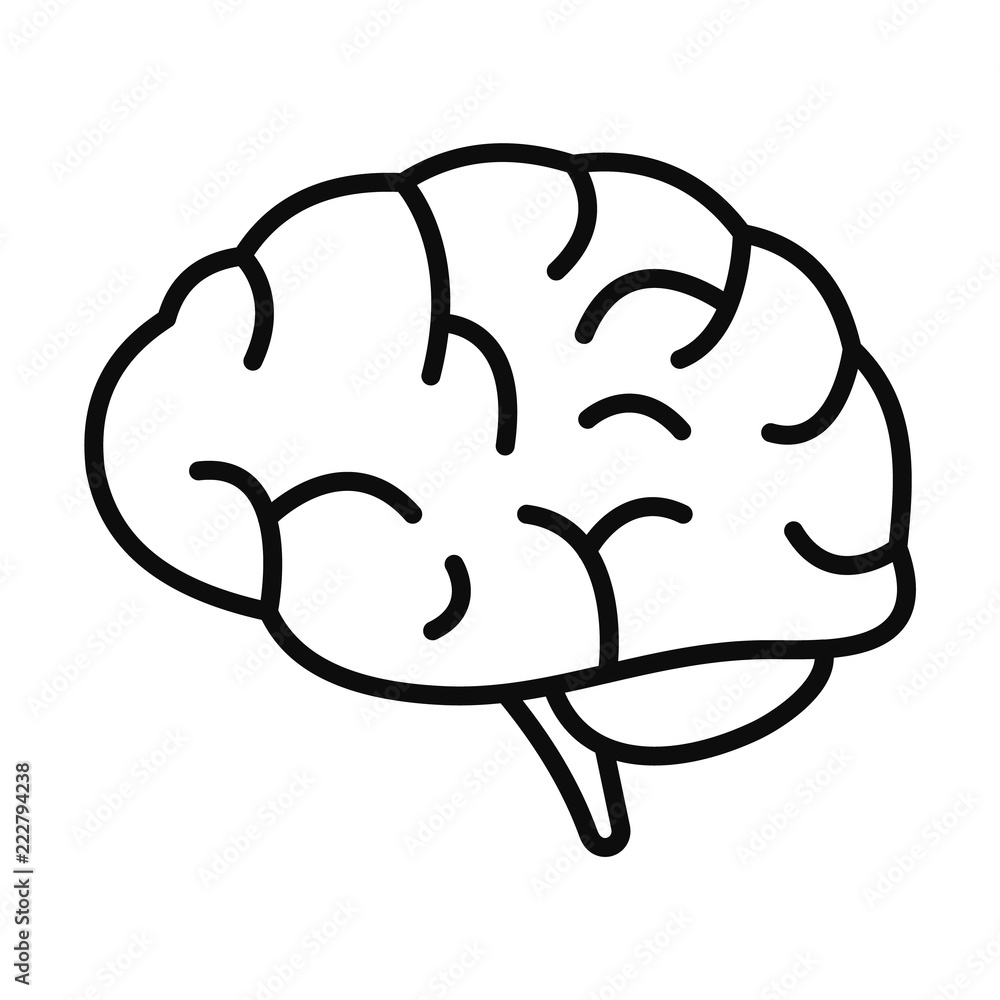 Poster brain power icon. outline brain power vector icon for web design isolated on white background