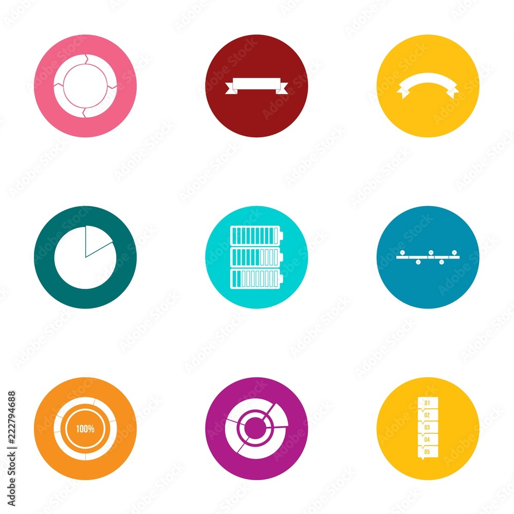 Poster stamp icons set. flat set of 9 stamp vector icons for web isolated on white background