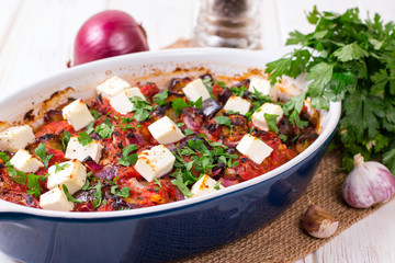 Baked eggplant with cheese