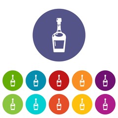 Alcohol icons color set vector for any web design on white background