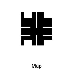 Map icon vector isolated on white background, logo concept of Map sign on transparent background, black filled symbol