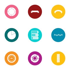 Stamp icons set. Flat set of 9 stamp vector icons for web isolated on white background