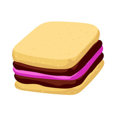 Sweet biscuit icon. Cartoon of sweet biscuit vector icon for web design isolated on white background