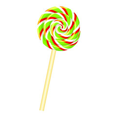 Candy swirl stick icon. Cartoon of candy swirl stick vector icon for web design isolated on white background