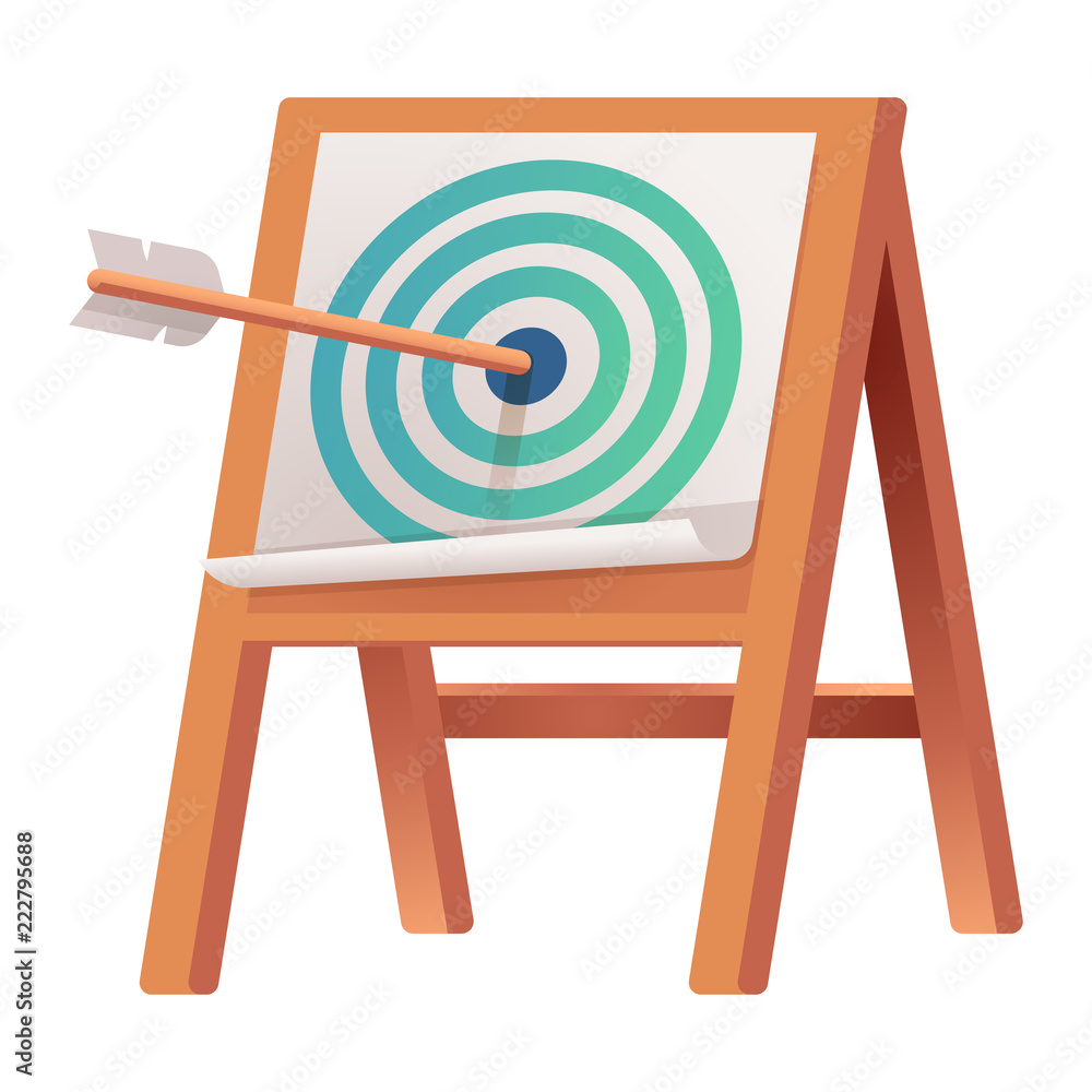 Aufkleber target stand icon. cartoon of target stand vector icon for web design isolated on white background
