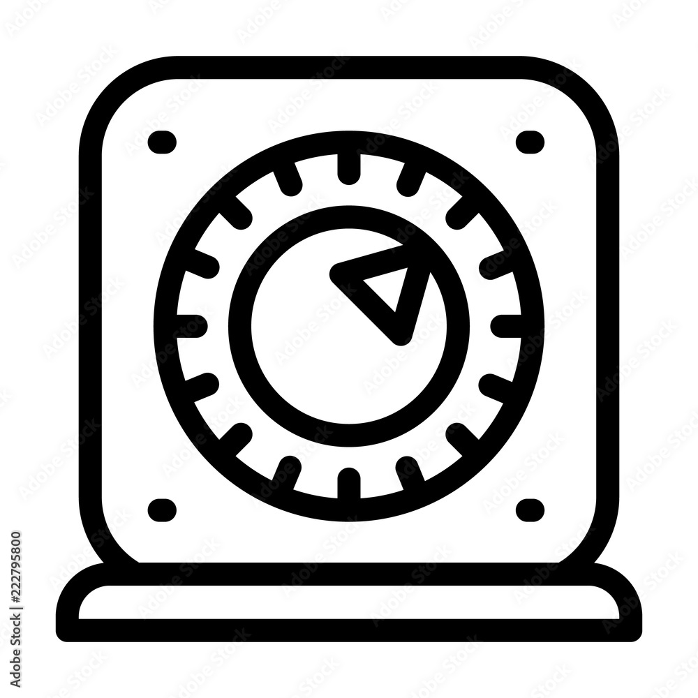 Poster kitchen timer start icon. outline kitchen timer start vector icon for web design isolated on white b