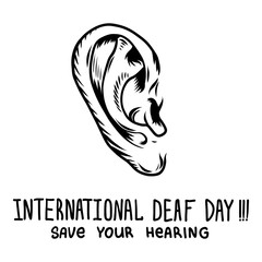 Save your hearing concept background. Hand drawn illustration of save your hearing vector concept background for web design