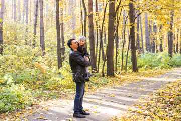 Family photo in autumn park