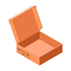 Shoe carton box icon. Isometric of shoe carton box vector icon for web design isolated on white background
