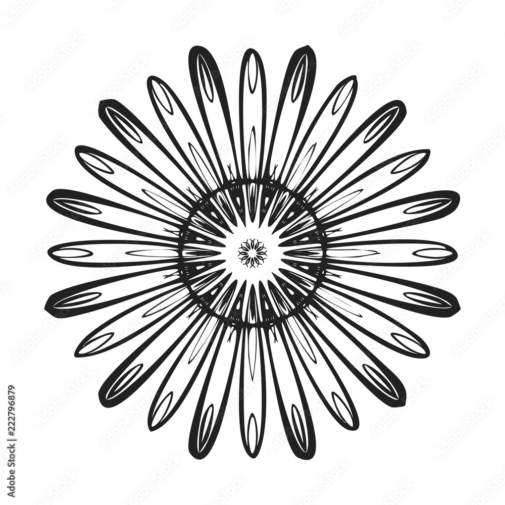 Poster top view chamomile icon. simple illustration of top view chamomile vector icon for web design isolat