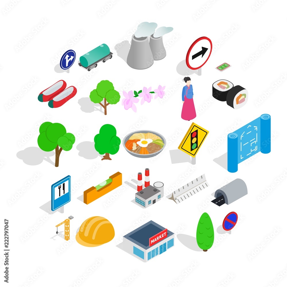 Poster wayside icons set. isometric set of 25 wayside vector icons for web isolated on white background