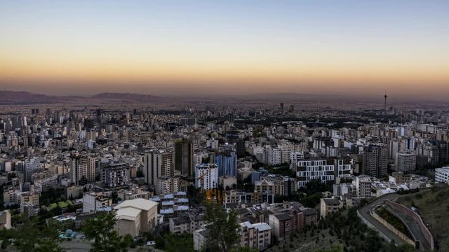 Time lapse sunset in Teheran