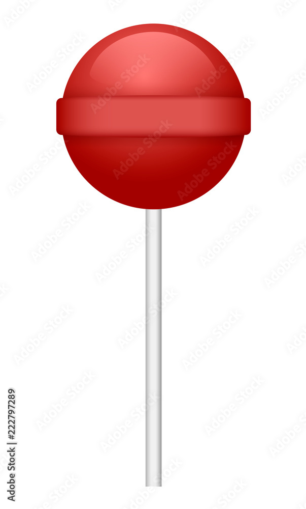 Poster red lollipop icon. realistic illustration of red lollipop vector icon for web design isolated on whi