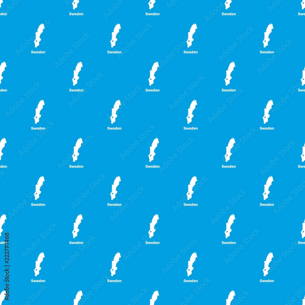 Poster sweden map pattern vector seamless blue repeat for any use