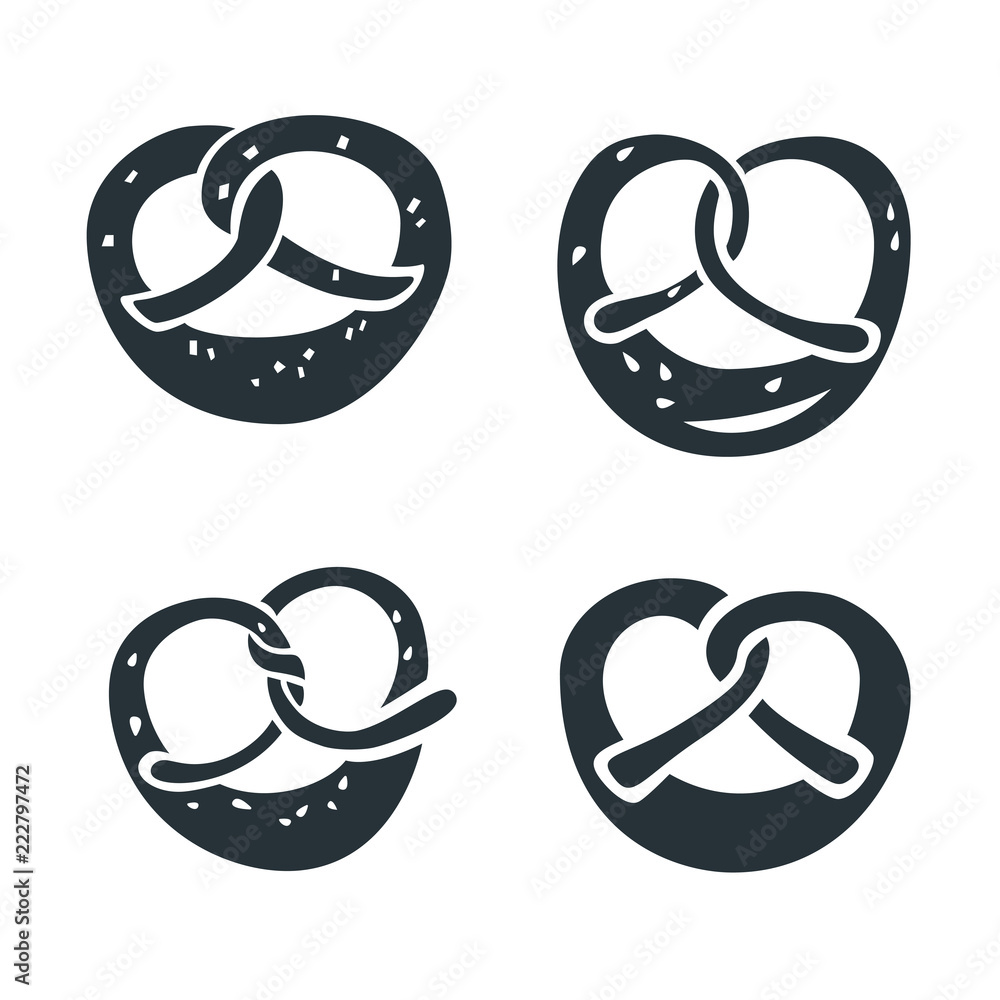 Poster pretzel icon set. simple set of pretzel vector icons for web design isolated on white background