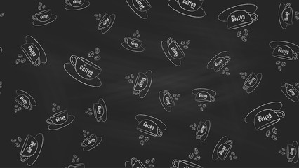 Coffee seamless pattern background. Vector Illustration