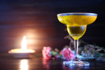refreshing margarita cocktail on counter bar