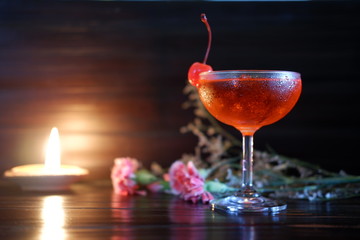 daiquiri cocktail on wood table