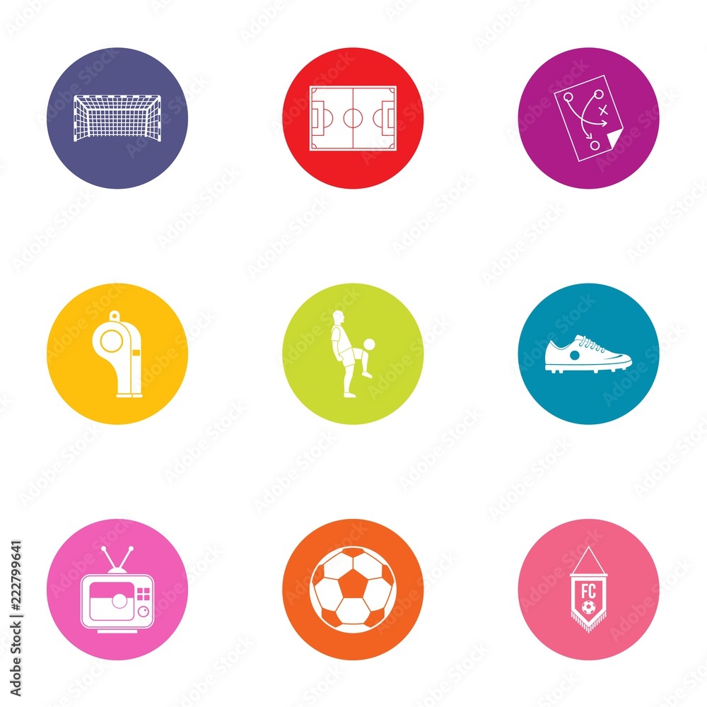 Poster fc icons set. flat set of 9 fc vector icons for web isolated on white background