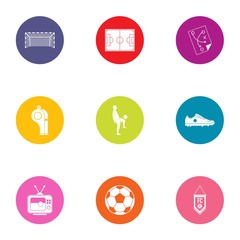 FC icons set. Flat set of 9 fc vector icons for web isolated on white background
